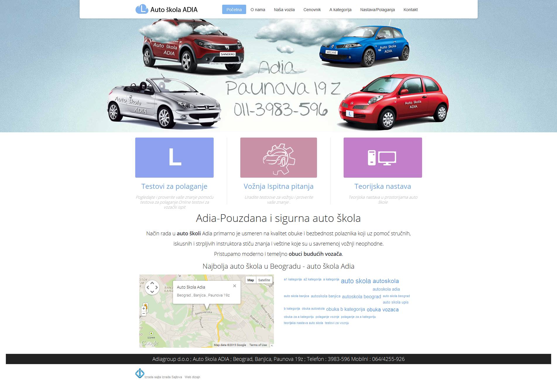izrada sajta za auto skolu u Beogradu