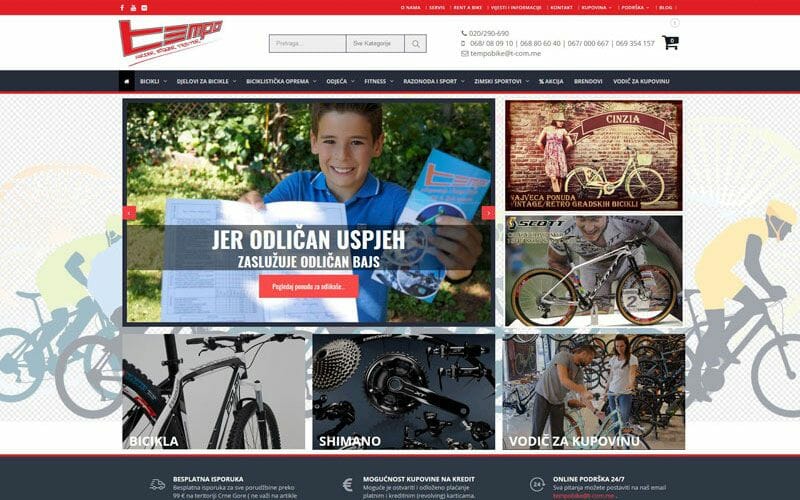 izrada online prodavnice za prodaju bicikli i sportke opreme 1 izrada sajtova