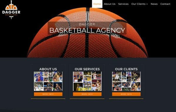 izrada sajta za kosarkasku agenciju