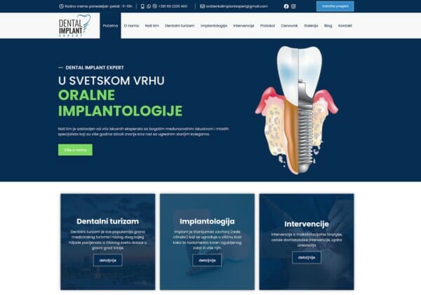 dentalimplantexpert izrada sajtova