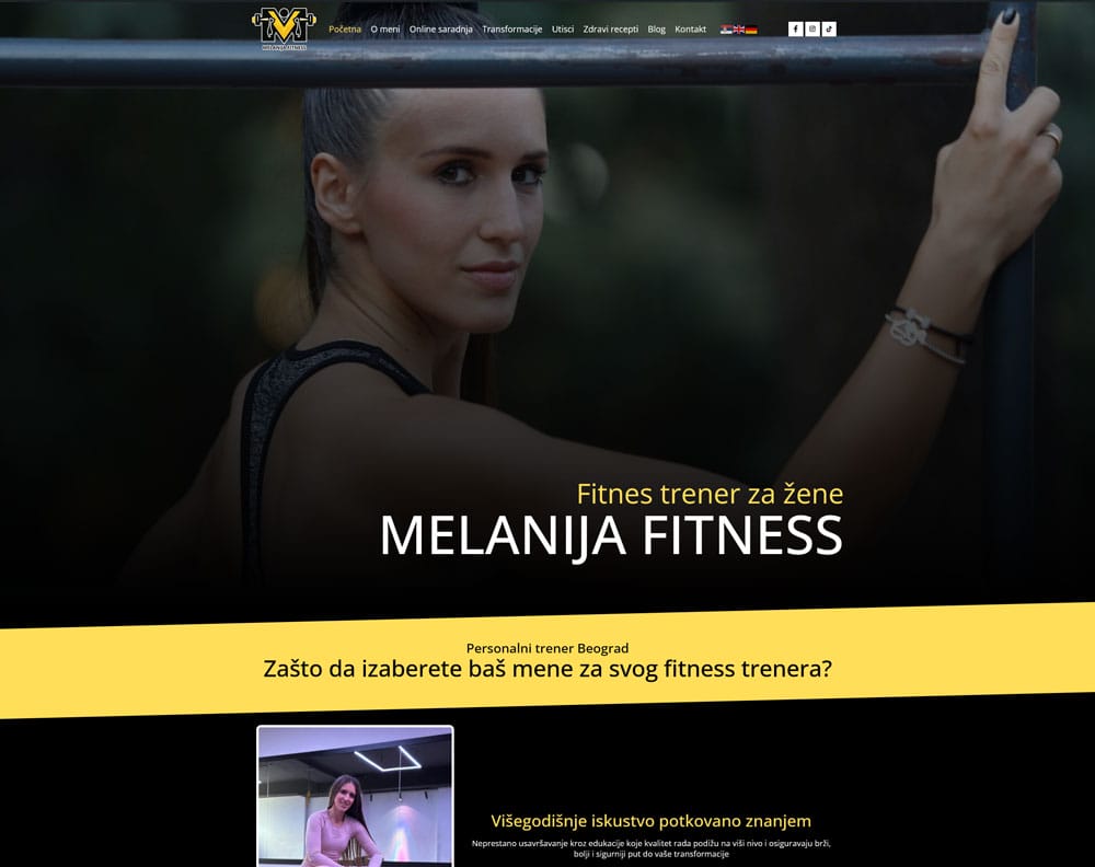 melanija fitnes sajt 1 izrada sajtova